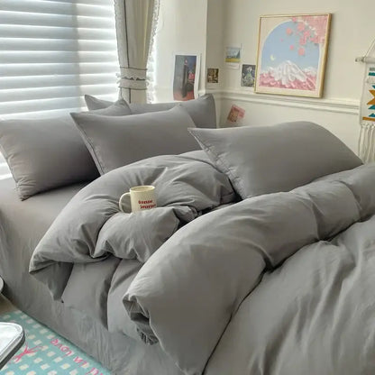 Gray Cotton Duvet Set