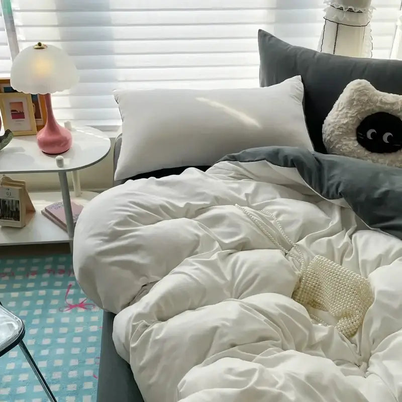Gray Cotton Duvet Set