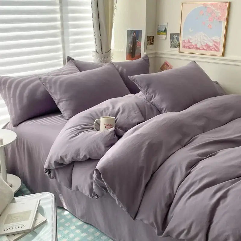 Gray Cotton Duvet Set