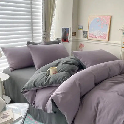 Gray Cotton Duvet Set
