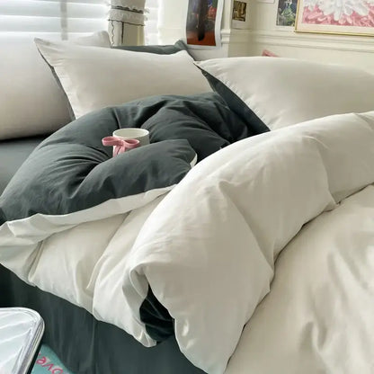 Gray Cotton Duvet Set