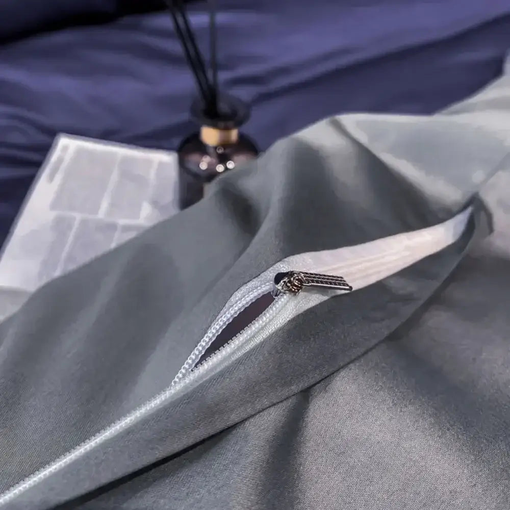Navy Gold Cotton Duvet