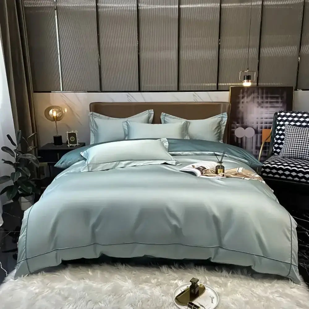 Navy Gold Cotton Duvet