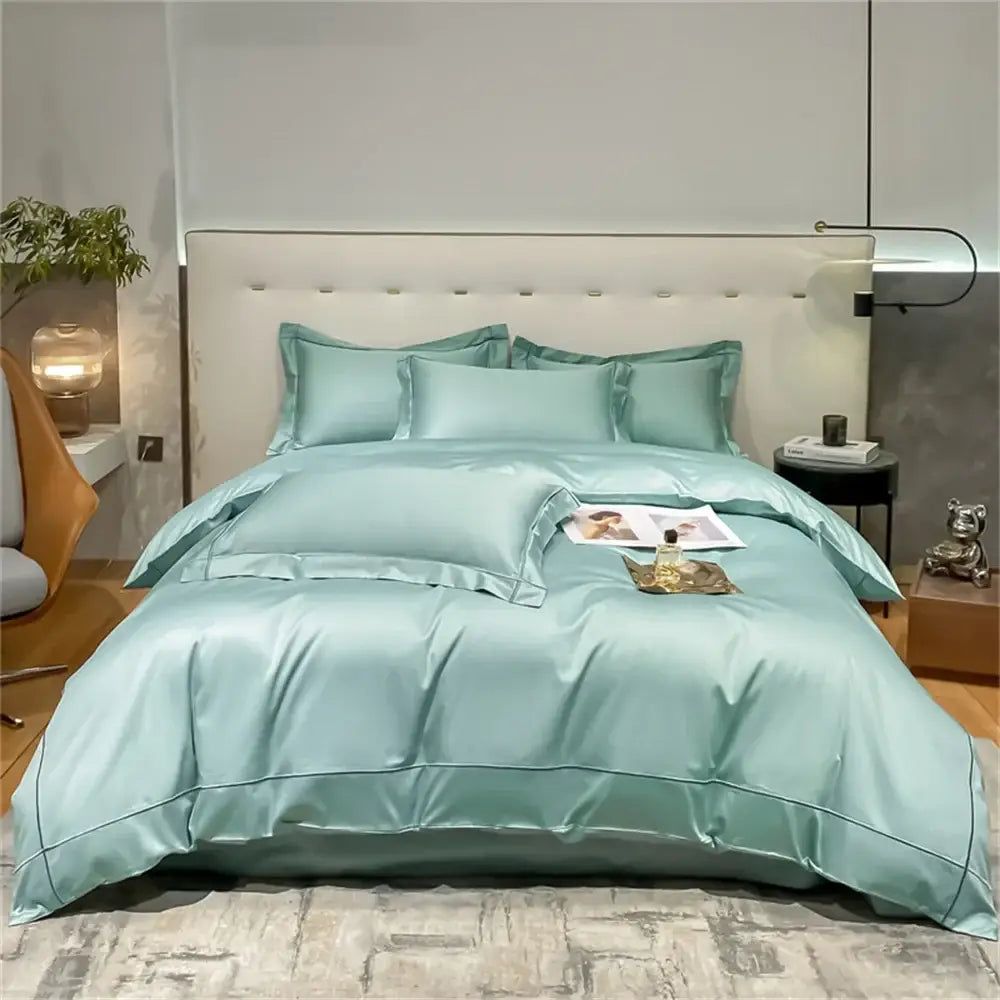 Navy Gold Cotton Duvet
