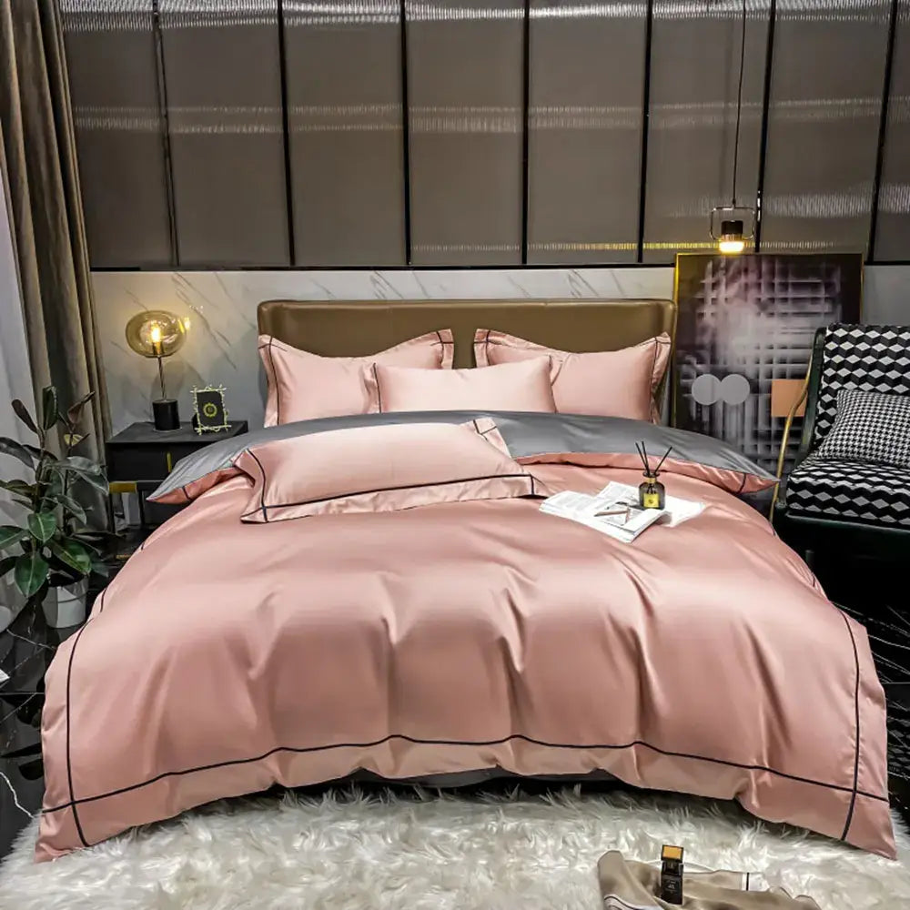 Navy Gold Cotton Duvet