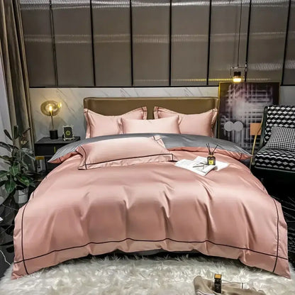 Navy Gold Cotton Duvet