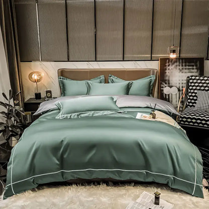 Navy Gold Cotton Duvet