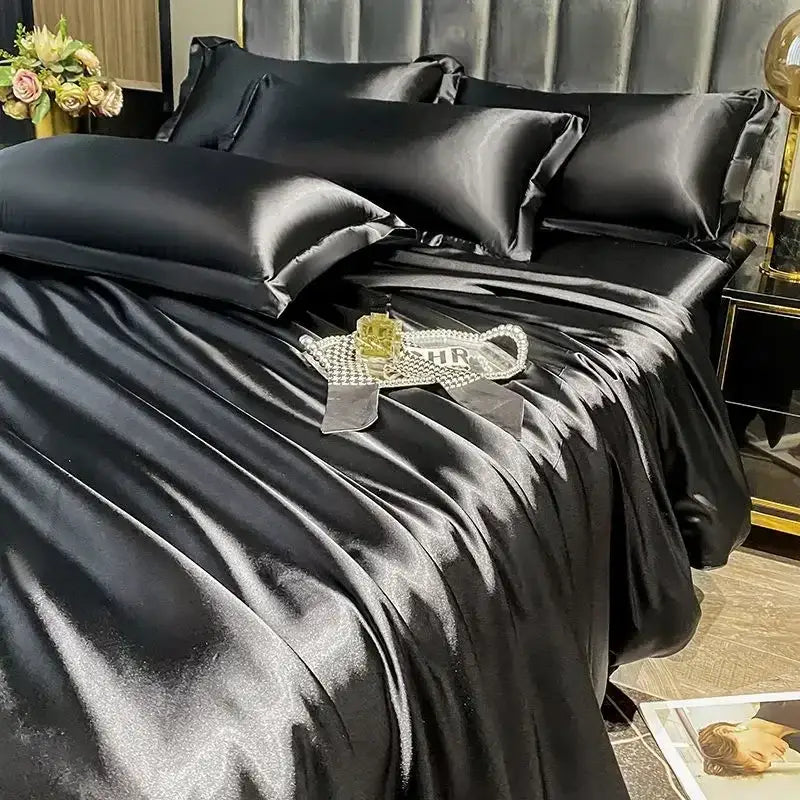 Teal Satin Duvet Set
