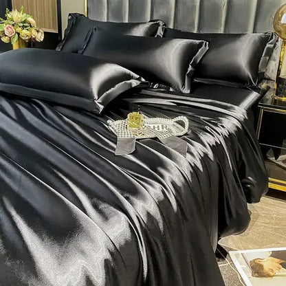 Teal Satin Duvet Set