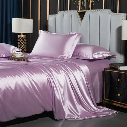 Teal Satin Duvet Set