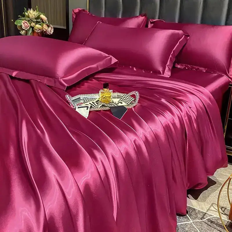 Teal Satin Duvet Set