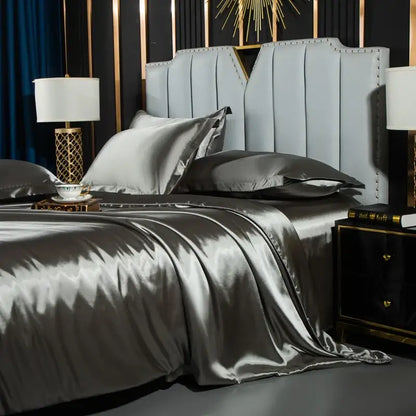 Teal Satin Duvet Set