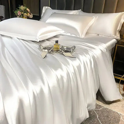 Teal Satin Duvet Set
