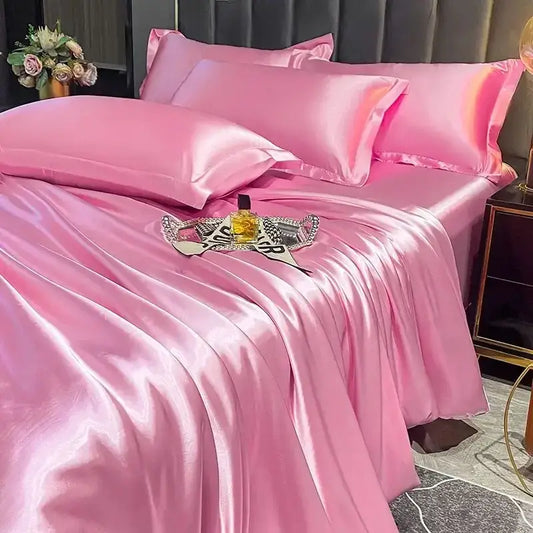 Pink Satin Duvet Cover