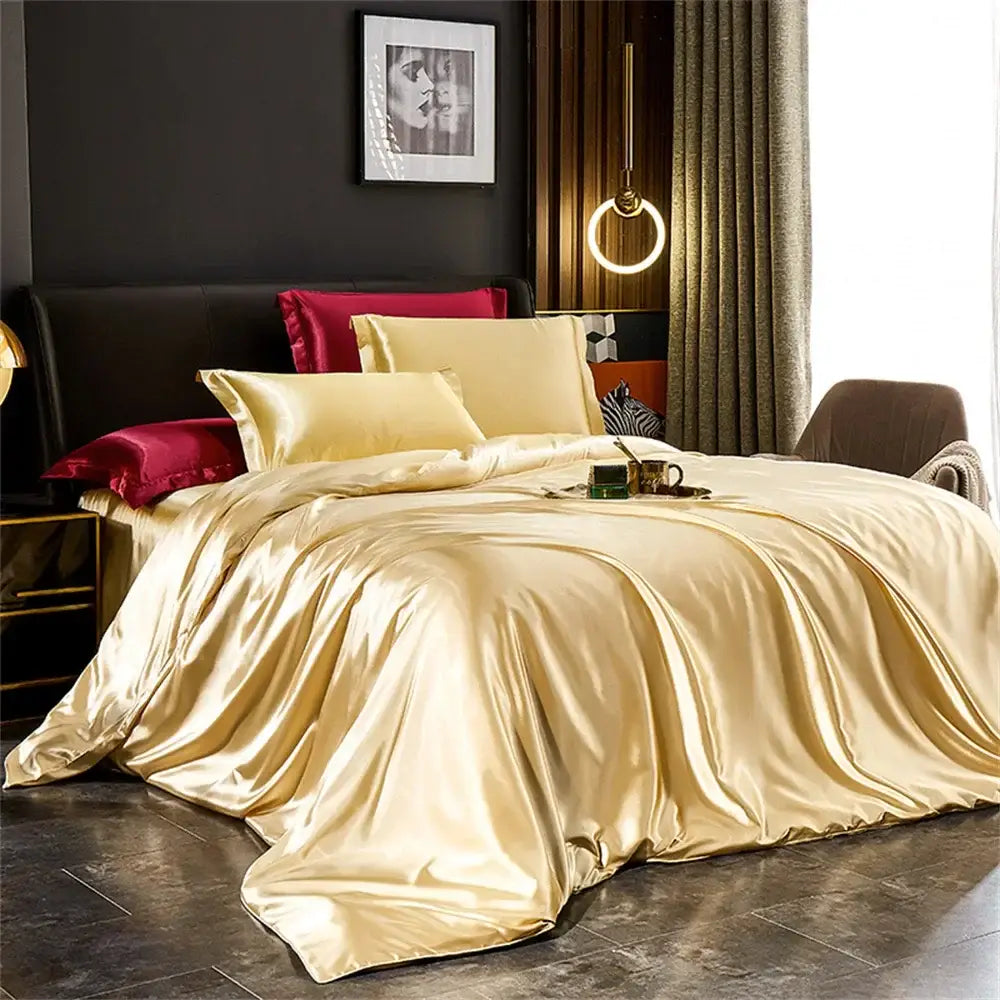 Gold Satin Duvet Set