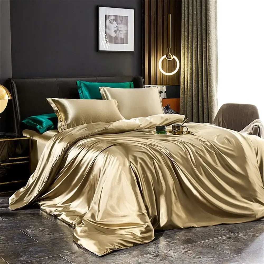 Gold Satin Duvet Set