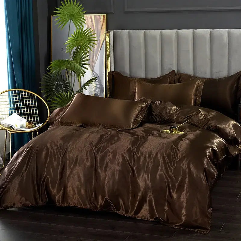 Light Jade Satin Duvet