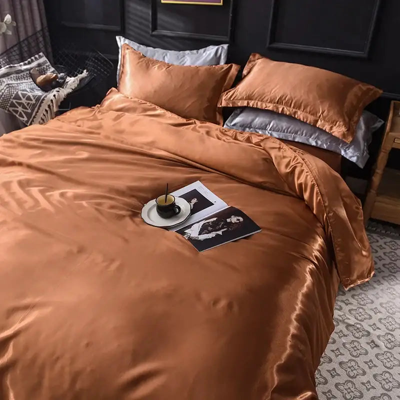 Copper Silk Duvet Set