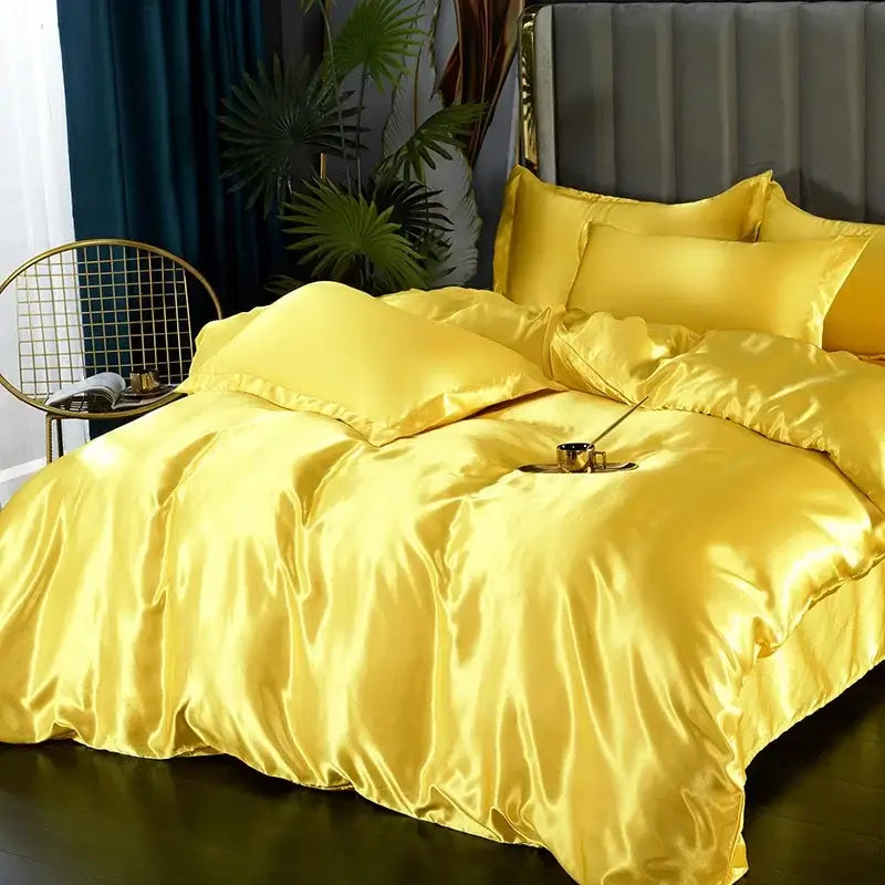 Regal Deep Purple Satin Duvet Set Easy-Care