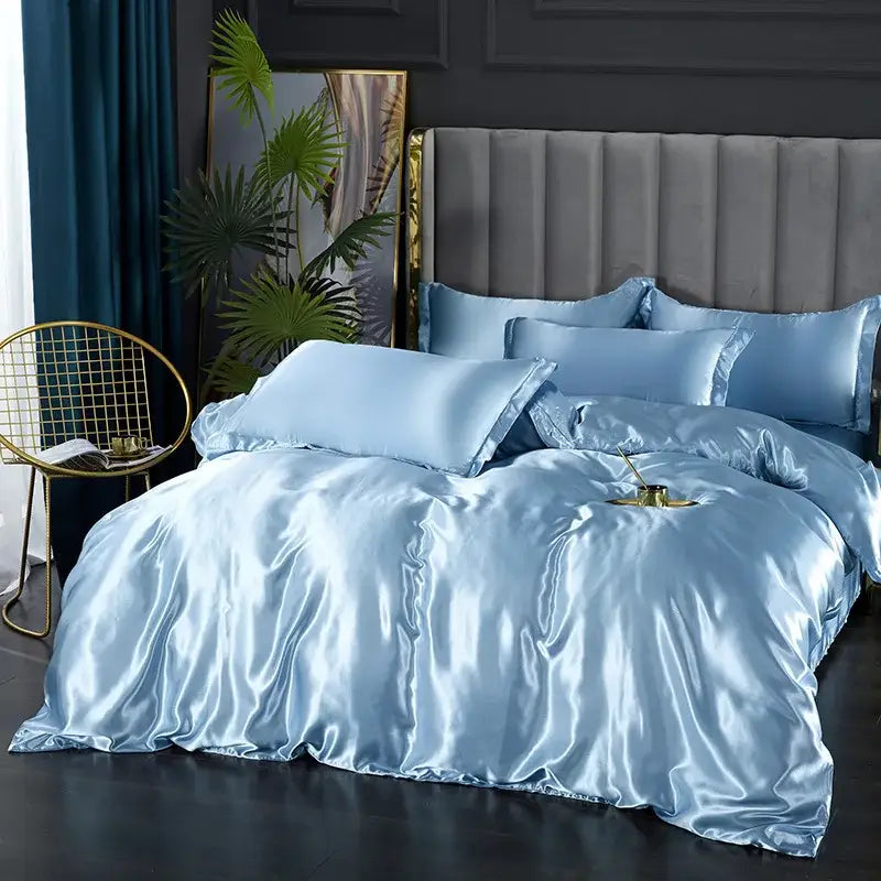 Crimson Satin Duvet Set