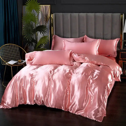 Regal Deep Purple Satin Duvet Set Easy-Care