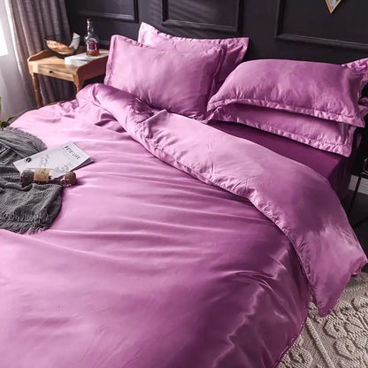 Pink Silk Duvet Cover