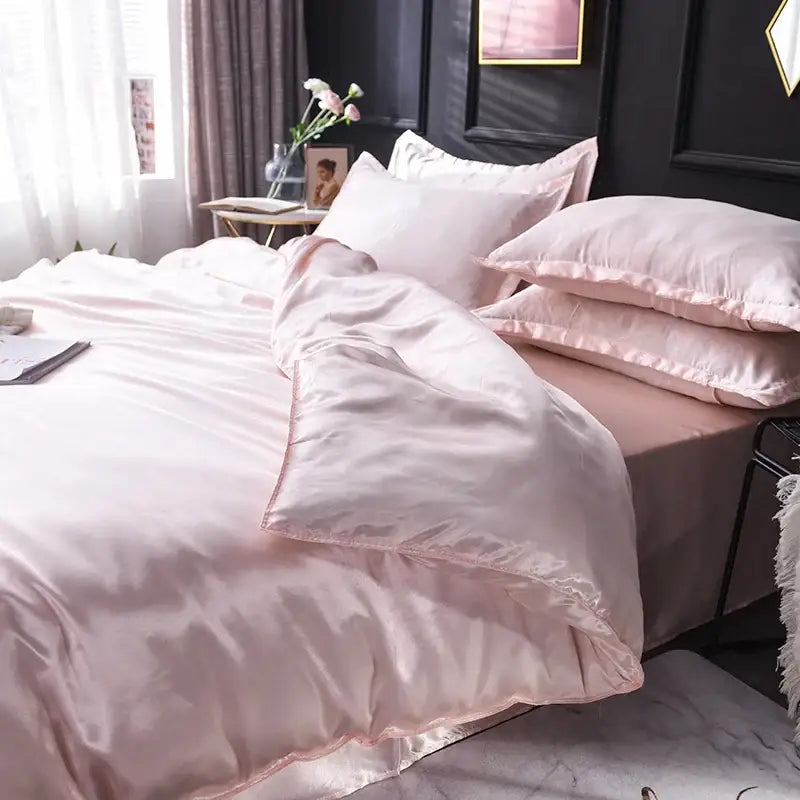 Pink Silk Duvet Cover