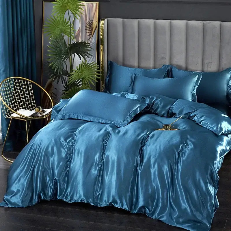 Crimson Satin Duvet Set
