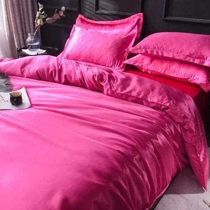 Pink Silk Duvet Cover