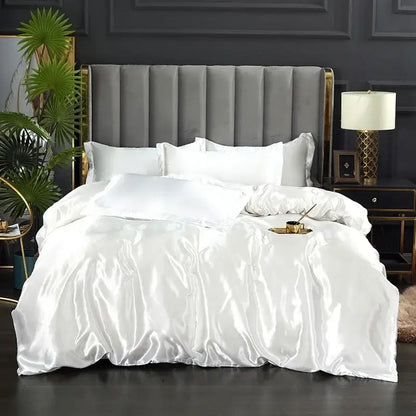 Champagne Gold Satin Duvet Set Silky Smooth