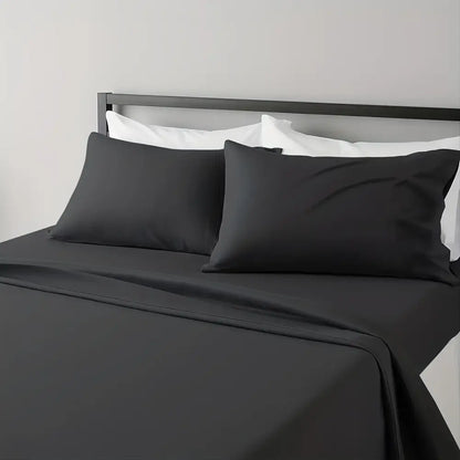 Gray Satin Bed Sheet Set