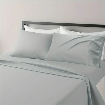 Gray Satin Bed Sheet Set