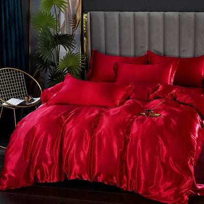 Understated Elegant Teal Satin Duvet Cover