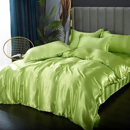 Teal Satin Duvet Cover