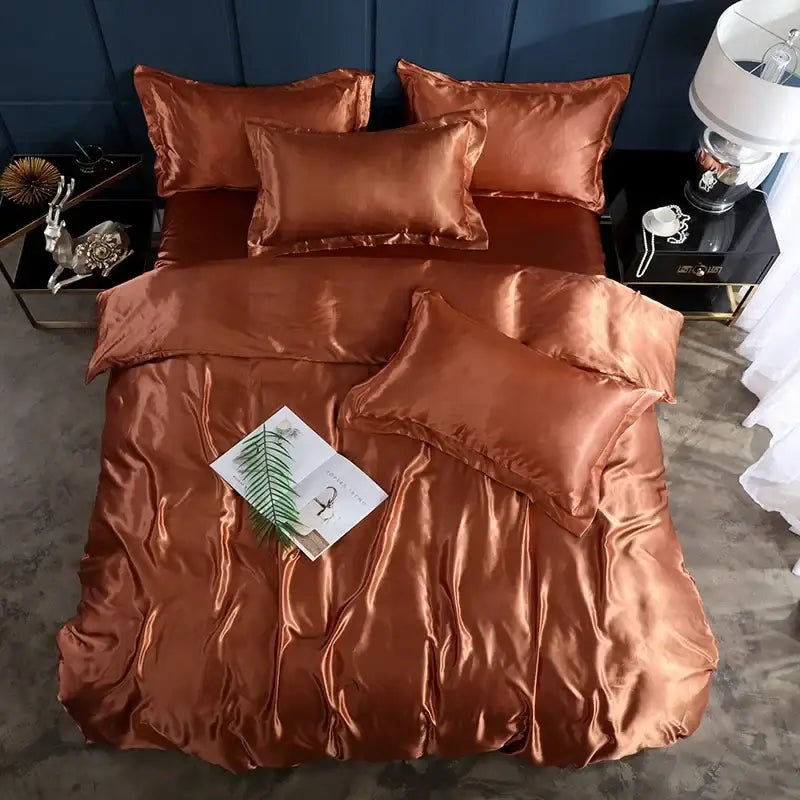 Teal Satin Bed Sheet Set