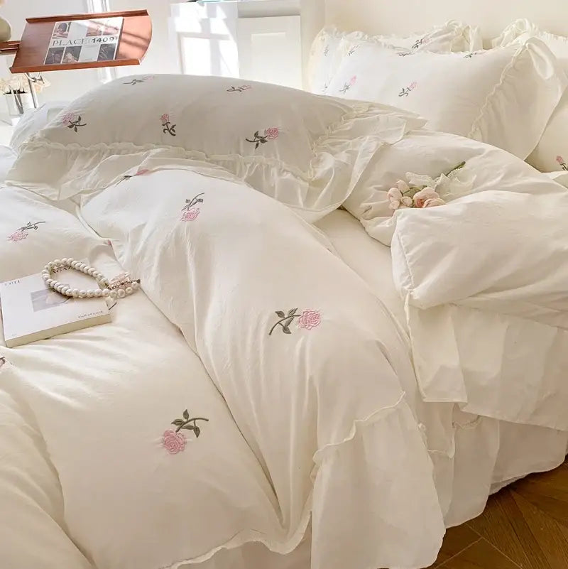 White Rose Duvet Cover