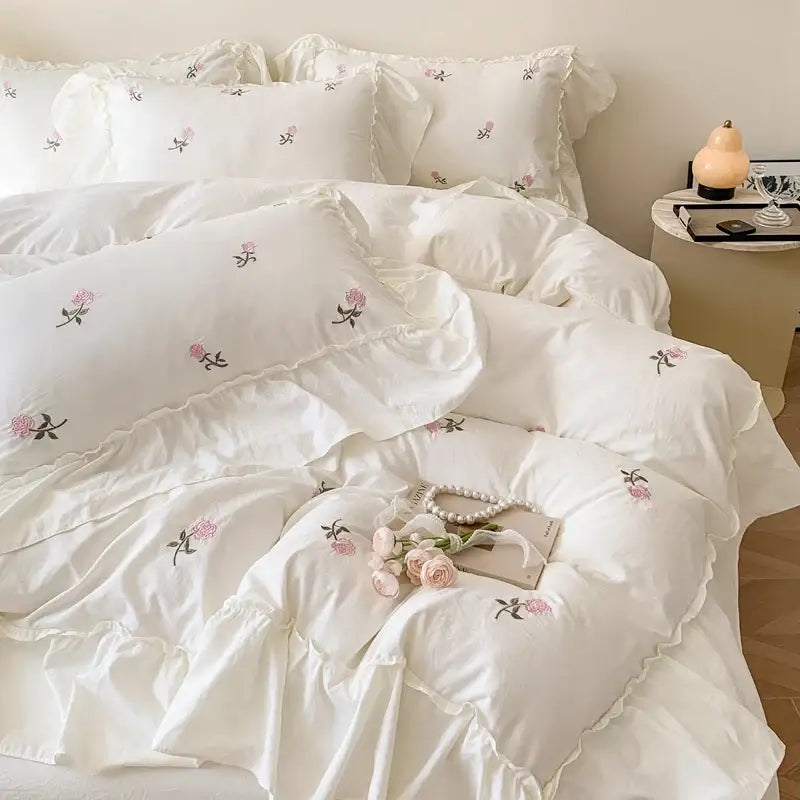 White Rose Duvet Cover