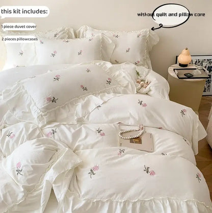 White Ruffled Duvet Set