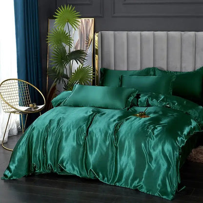 Lime Satin Duvet Set