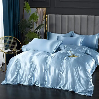 Dark Blue Satin Duvet