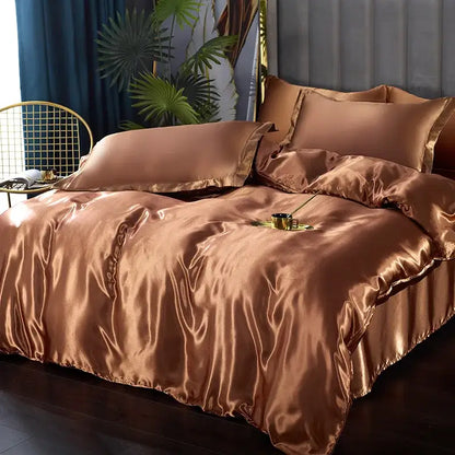 Dark Blue Satin Duvet