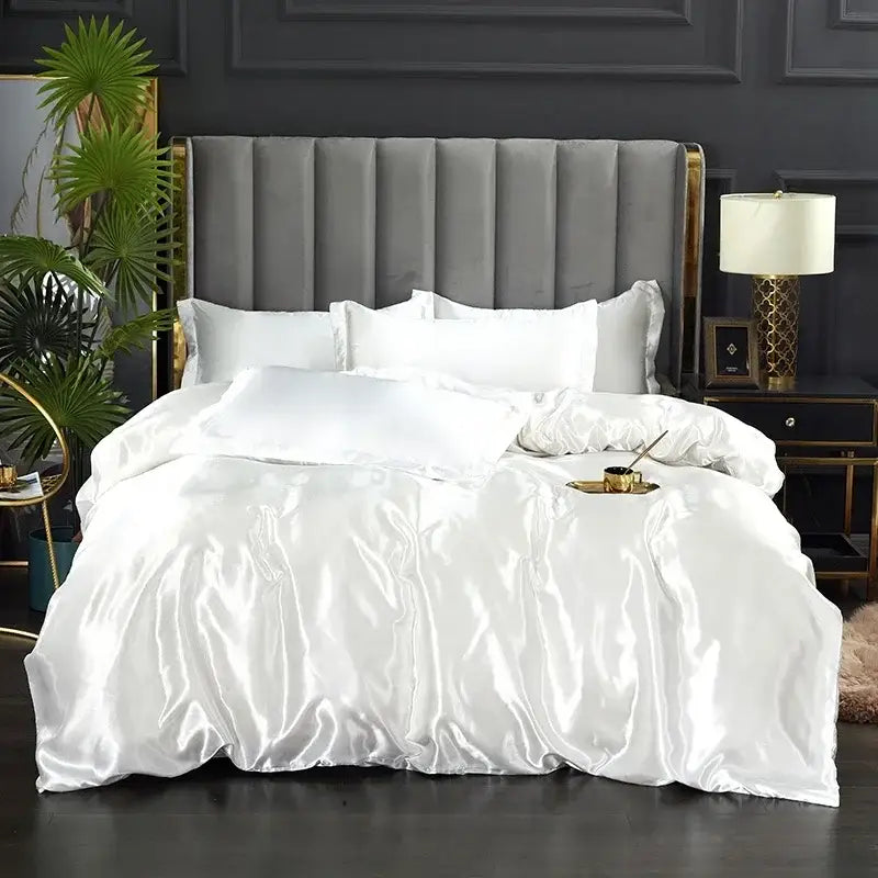 Dark Blue Satin Duvet