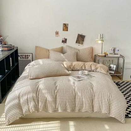 Beige Quilted Duvet Cover Set