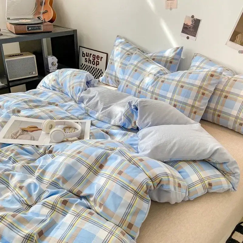 Beige Quilted Duvet Cover Set