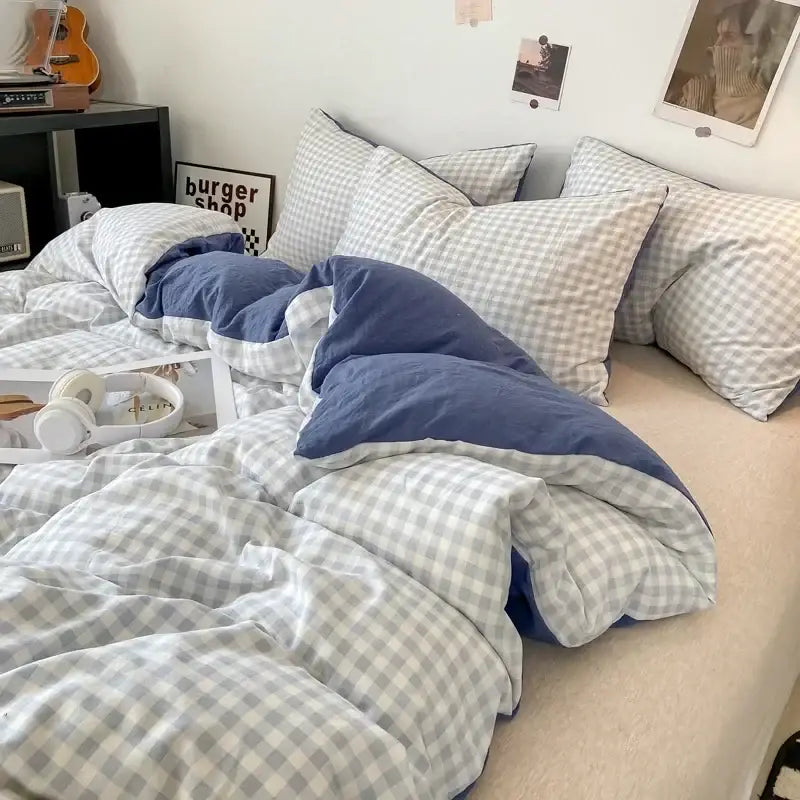 Beige Quilted Duvet Cover Set