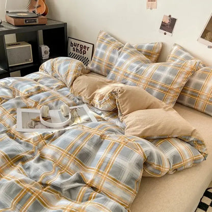 Beige Quilted Duvet Cover Set