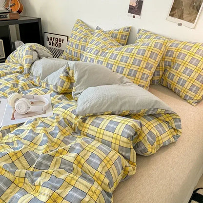Beige Quilted Duvet Cover Set