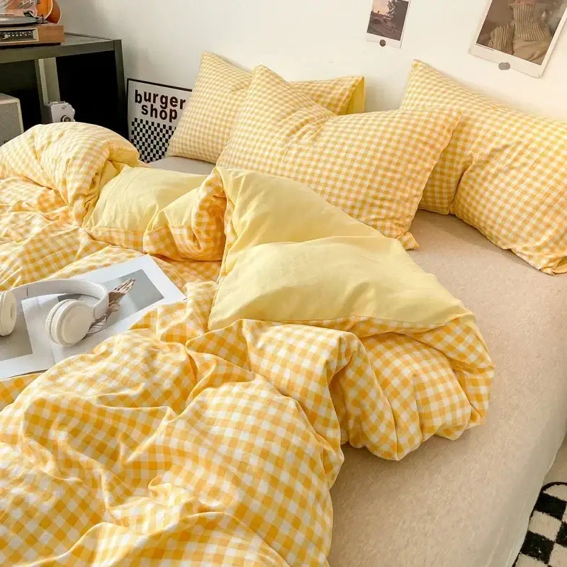 Beige Quilted Duvet Cover Set