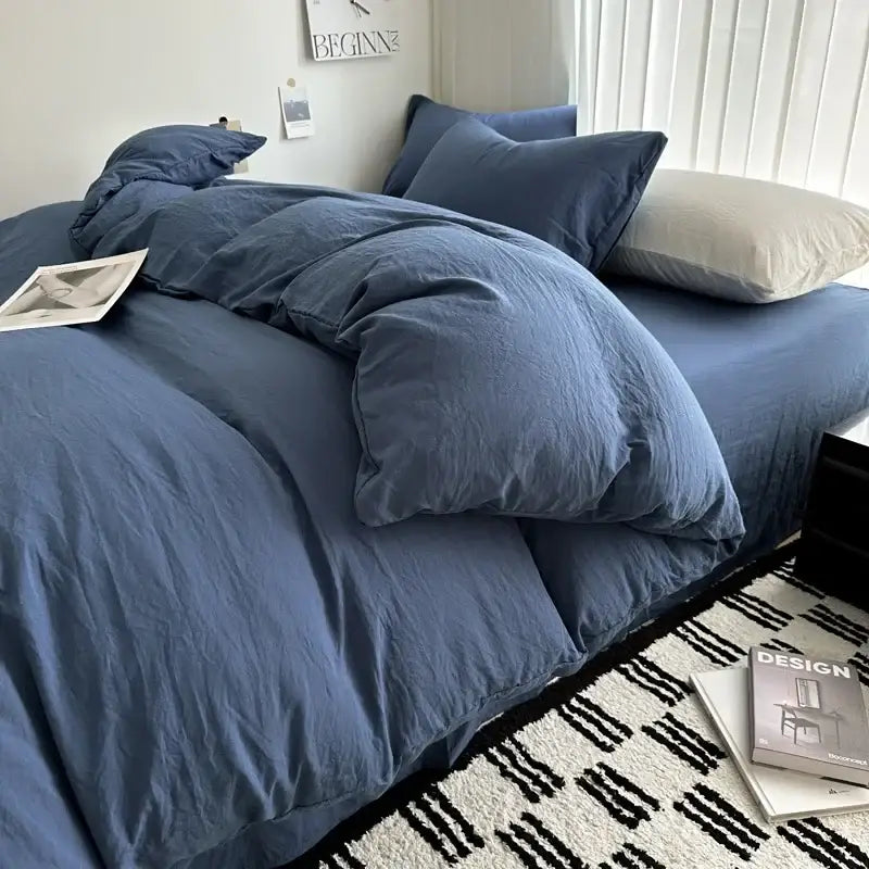 Gray Quilted Cotton Duvet