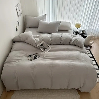Gray Quilted Cotton Duvet